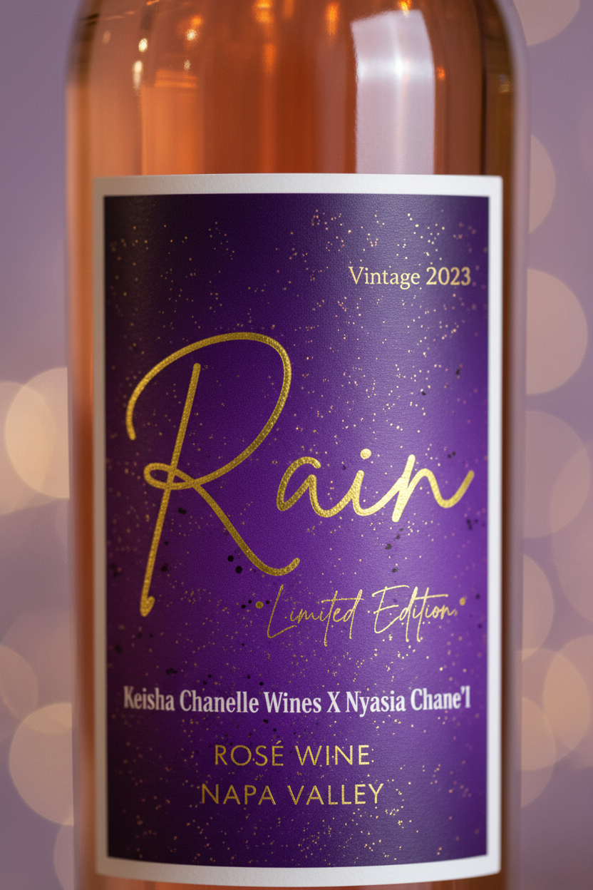 Rain Rosé Label Close-up