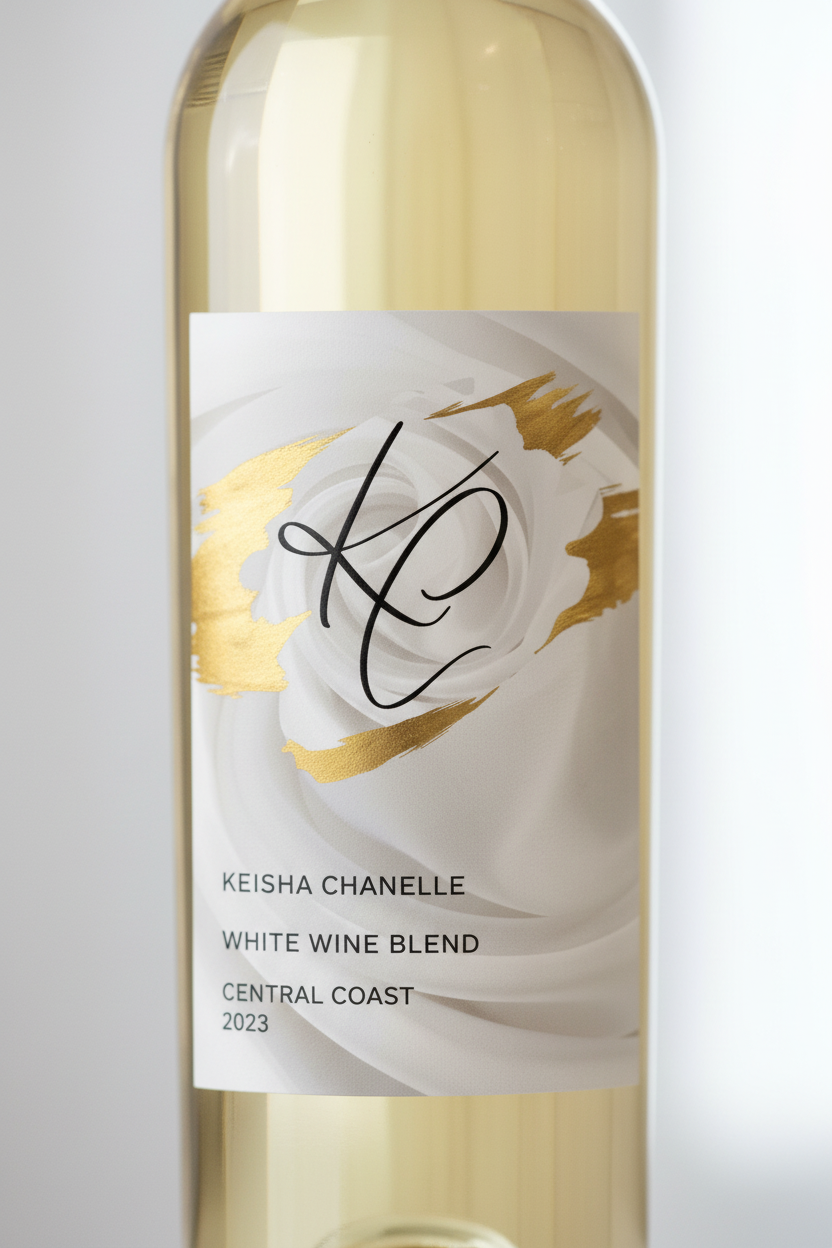 White Blend Label Close-up